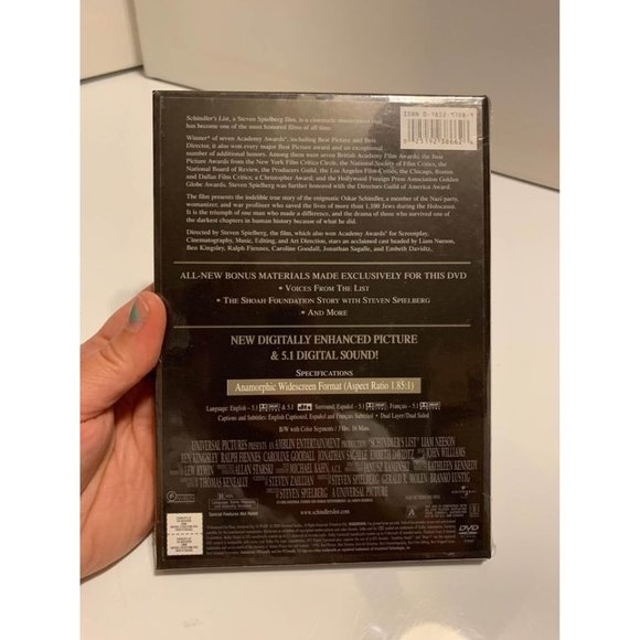 Schindlers List DVD New Sealed - Picture 2 of 2